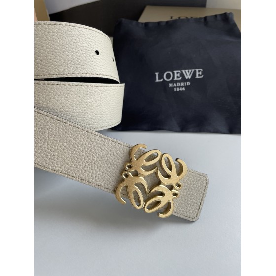 LOEVE stainless steel logo pattern metal buckle with top layer cowhide reversible
