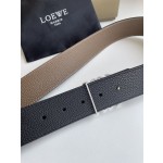 LOEVE stainless steel logo pattern metal buckle with top layer cowhide reversible