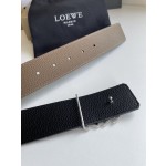 LOEVE stainless steel logo pattern metal buckle with top layer cowhide reversible