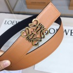 LOEVE stainless steel logo pattern metal buckle with top layer cowhide reversible