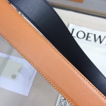 LOEVE stainless steel logo pattern metal buckle with top layer cowhide reversible