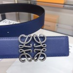 LOEVE stainless steel logo pattern metal buckle with top layer cowhide reversible