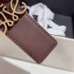 LOEVE stainless steel logo pattern metal buckle with top layer cowhide reversible