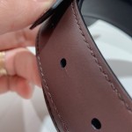 LOEVE stainless steel logo pattern metal buckle with top layer cowhide reversible