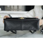 𝗖𝗛𝗔𝗡𝗘𝗟✦ France 🇫🇷 original [HAAS] fine grain calfskin 🐂𝟮𝟮𝟮k Premium Handmade Workshop Caviar Shoulder Bag