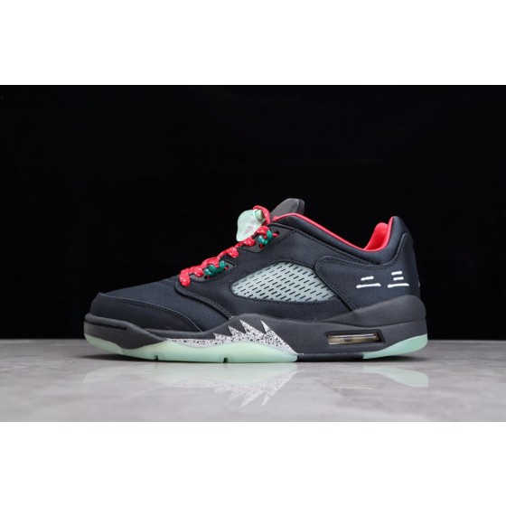 Air Jordan AJ5 Retro Low"CNY"中国年黑红丝绸翡翠夜光撕撕乐