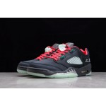 Air Jordan AJ5 Retro Low "CNY" Chinese New Year Black Red Silk Jade Luminous Tear