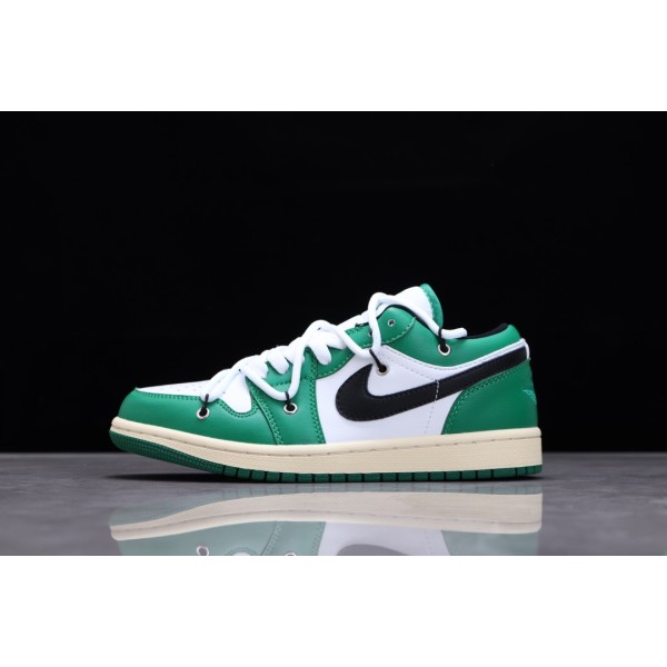 Air Jordan 1 Low AJ1 White Green colourway deconstructed