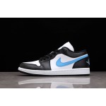 Air Jordan 1 Low Black and White University Blue Hook"