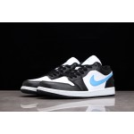 Air Jordan 1 Low Black and White University Blue Hook"