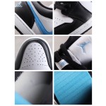 Air Jordan 1 Low Black and White University Blue Hook"