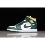 Air Jordan 1 Mid White Yellow Green
