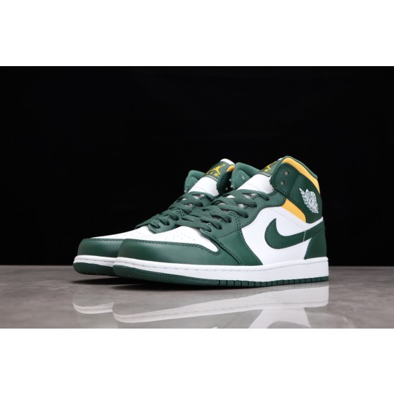 Air Jordan 1 Mid White Yellow Green