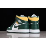 Air Jordan 1 Mid White Yellow Green