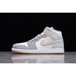 Air Jordan 1 Mid Rice Grey Coconut Milk