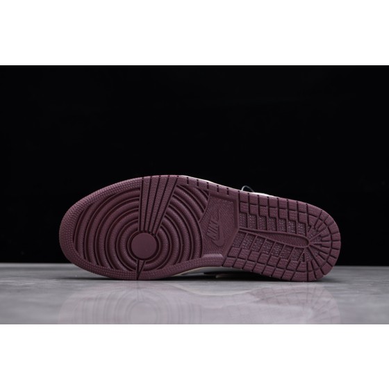 Air Jordan 1 sail white crackle burgundy snake print