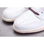 Air Jordan 1 sail white crackle burgundy snake print