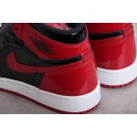 Air Jordan 1 patent leather black and red"