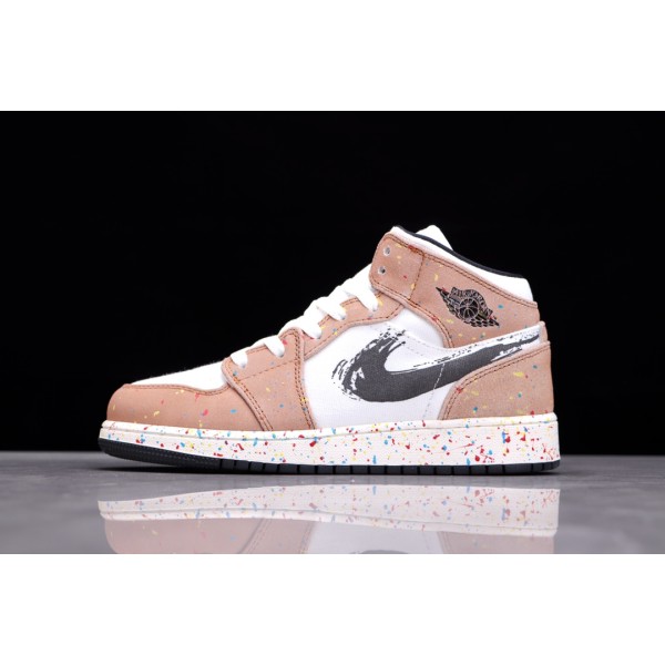 Air Jordan 1 Mid Watercolour clean ink fluorescent