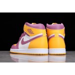 Air Jordan 1 Mid Yellow White Purple
