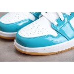 Air Jordan 1 Low AJ1 Joe 1 Low Top Glossy patent leather white and blue