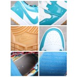 Air Jordan 1 Low AJ1 Joe 1 Low Top Glossy patent leather white and blue