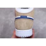 Air Jordan 1 Mid White Blue Brown