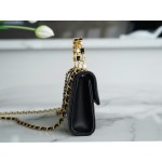 𝗖𝗛𝗔𝗡𝗘𝗟✦ Italy 🇮🇹 [Box] Original Open Department Lambskin 22B Enamel Buckle Kelly Large Black Gold