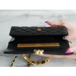 𝗖𝗛𝗔𝗡𝗘𝗟✦ Italy 🇮🇹 [Box] Original Open Department Lambskin 22B Enamel Buckle Kelly Large Black Gold