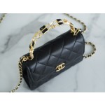 𝗖𝗛𝗔𝗡𝗘𝗟✦ Italy 🇮🇹 [Box] Original Open Department Lambskin 22B Enamel Buckle Kelly Medium Black Gold