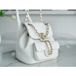 𝗖𝗛𝗔𝗘𝗡𝗟✦Italy 🇮🇹Original Lambskin🐑 𝟮𝟮𝗔New 𝐃𝐮𝐦𝐚Backpack Sheepskin White➿