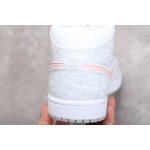 Air Jordan 1 Mid SE "Light Iron Ore" Grijs en Wit Roze