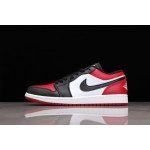 Air Jordan 1 Low rood en zwarte teen