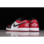 Air Jordan 1 Low rood en zwarte teen