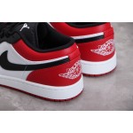 Air Jordan 1 Low rood en zwarte teen