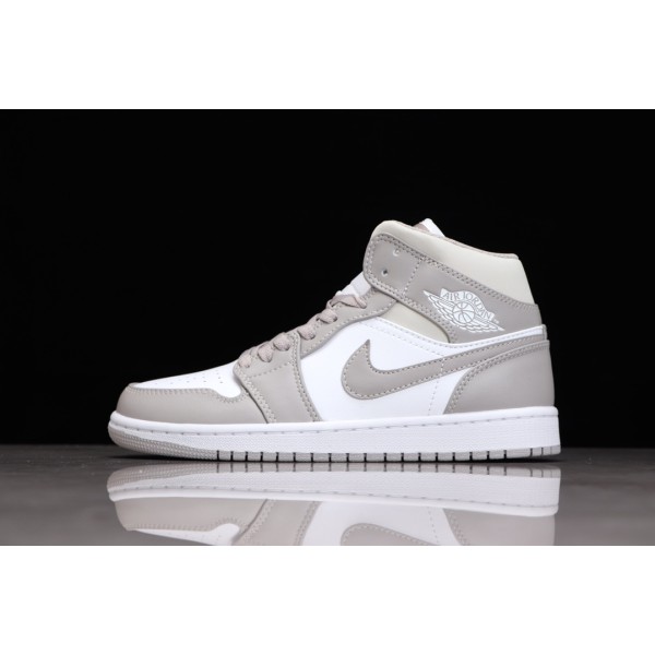 Air Jordan 1 Mid Wit Grijs
