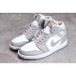 Air Jordan 1 Mid Wit Grijs