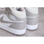 Air Jordan 1 Mid Wit Grijs