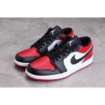 Air Jordan 1 Low Top Rood en Zwart Toe
