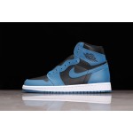 Air Jordan 1 zwart blauw zwart en blauwe teen c