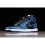 Air Jordan 1 zwart blauw zwart en blauwe teen c