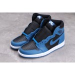 Air Jordan 1 zwart blauw zwart en blauwe teen c