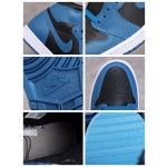 Air Jordan 1 zwart blauw zwart en blauwe teen c
