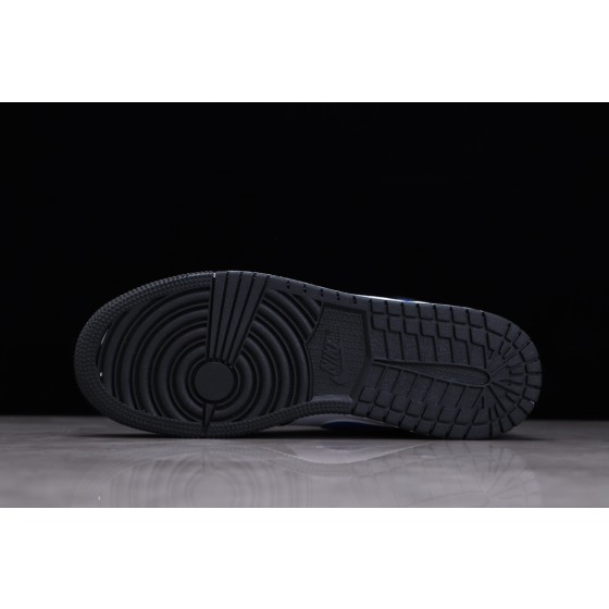 Air Jordan 1 Mid Zwart Wit Geel Thuis Blauw Haak