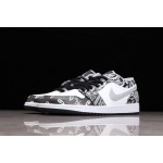 Air Jordan 1 Cashew Flower Graffiti