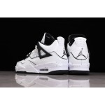 Air Jordan 4 black and white hand painted graffiti