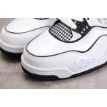 Air Jordan 4 black and white hand painted graffiti