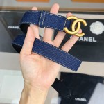 𝗖𝗛𝗔𝗡𝗘𝗟 Classic denim blue belt