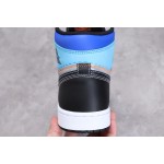 Air Jordan 1 blue and white patchwork high top