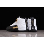 AJ12 Air Jordan 12 black and white gold buckle